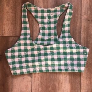 MATE the Label Green and White Buffalo Check Crop Tank